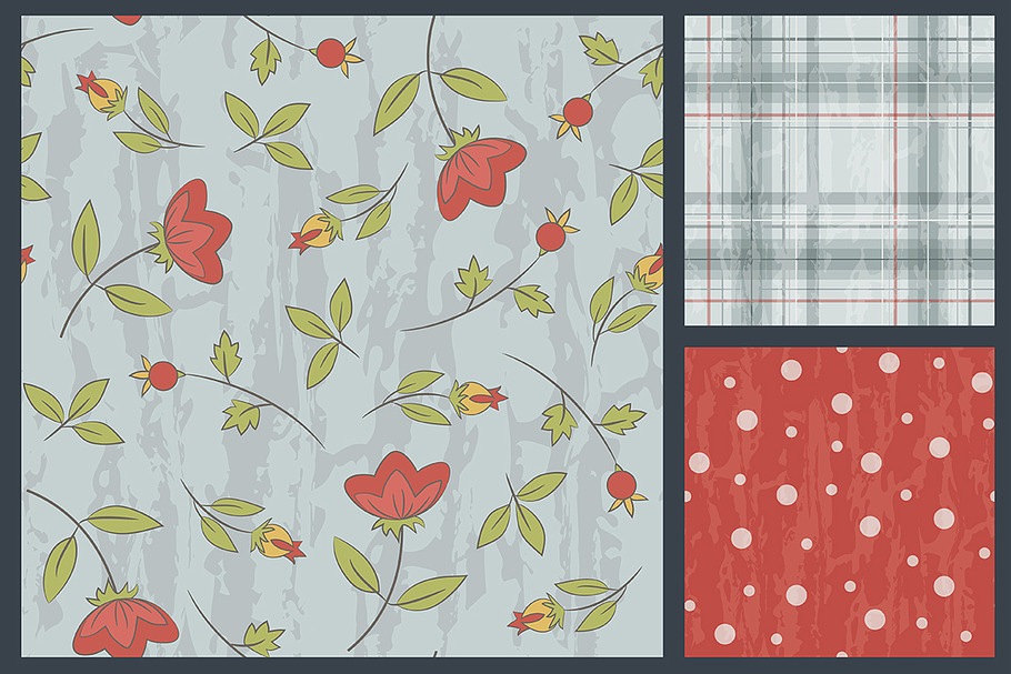 3 retro seamless patterns in Patterns - product preview 8