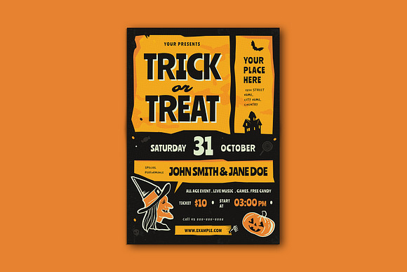Trick Or Treat Halloween Event Flyer in Flyer Templates - product preview 1