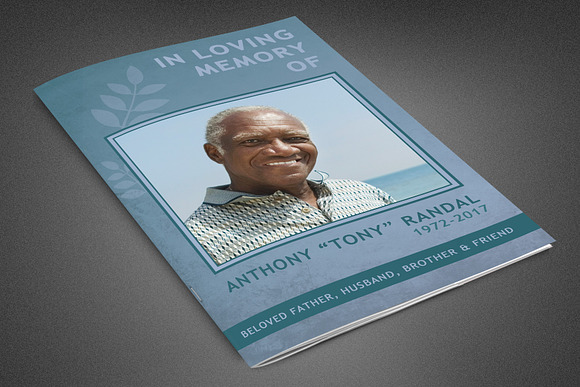 Refresh Blue Funeral Program in Brochure Templates - product preview 2