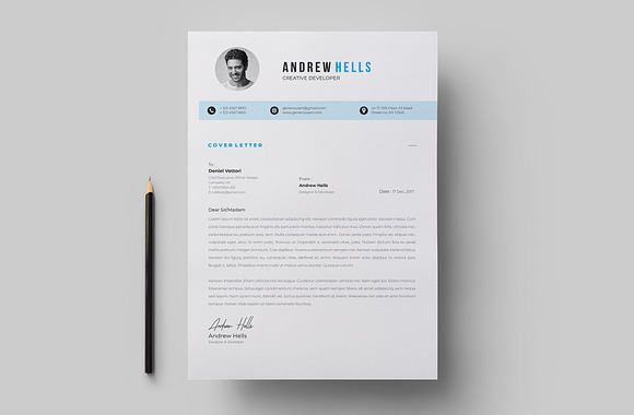 Creative Resume / CV Template in Letter Templates - product preview 4
