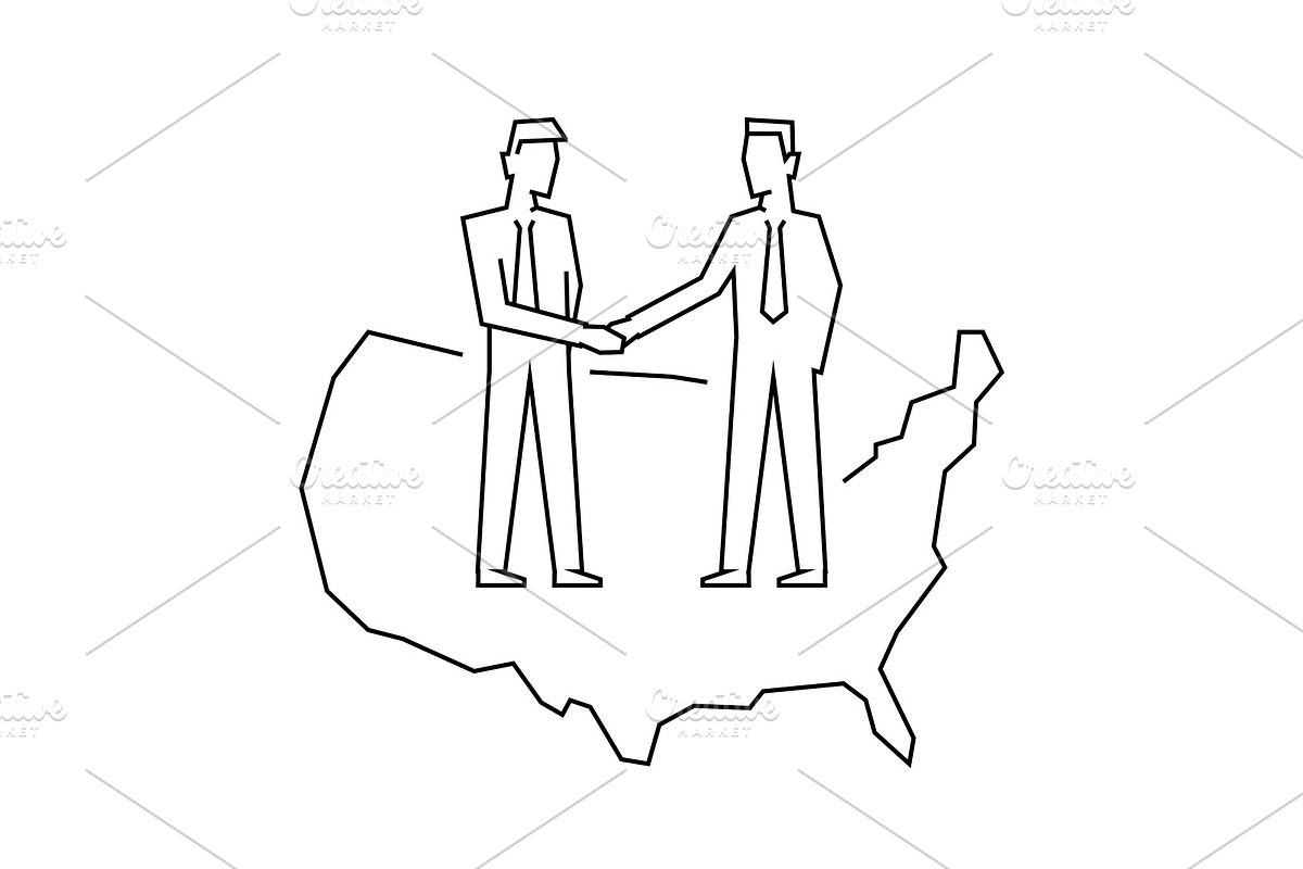 Businessmen make a deal on usa in Illustrations - product preview 8