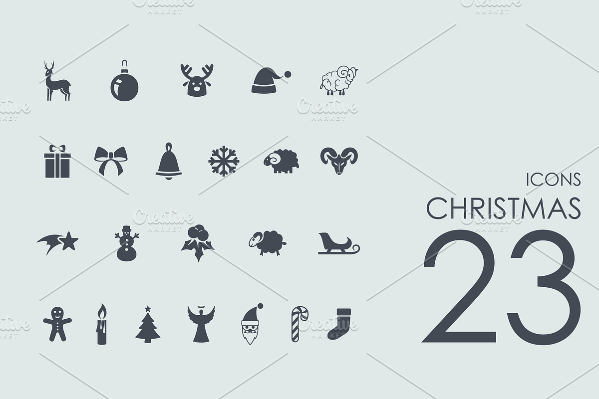 23 Christmas icons in Christmas Icons - product preview 8