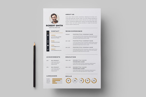 Professional Resume / CV Template in Letter Templates - product preview 2