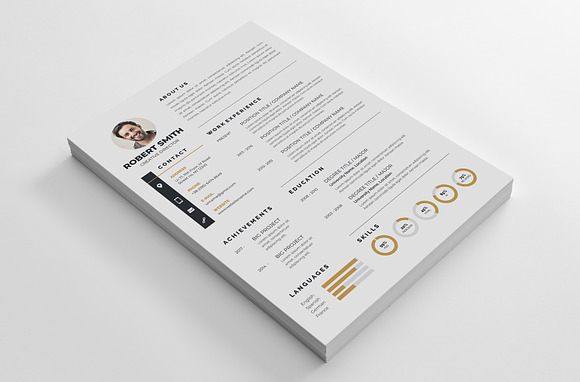 Professional Resume / CV Template in Letter Templates - product preview 3