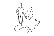 Businessman standing on European