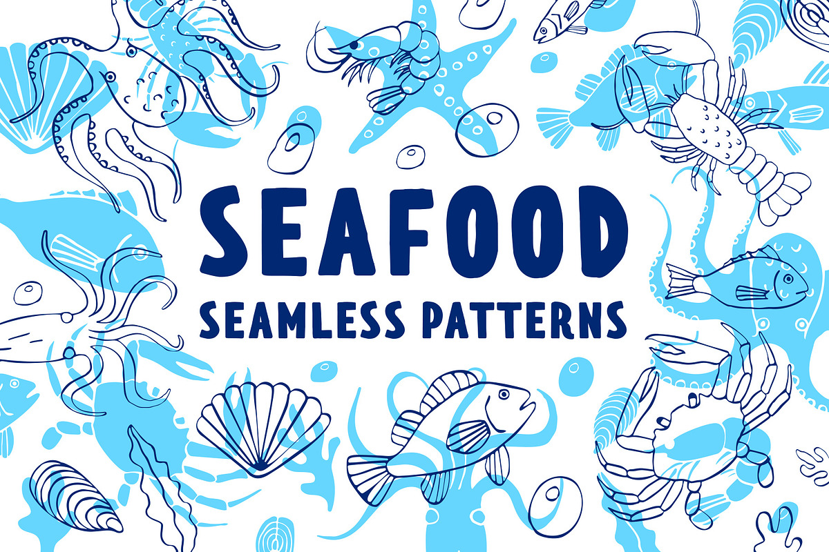 Seafood patterns in Patterns - product preview 8