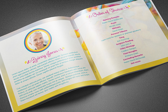 Precious Memories Funeral Program in Brochure Templates - product preview 1