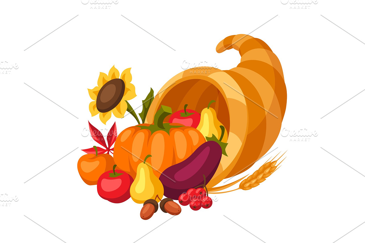 Happy Thanksgiving Day horn of in Illustrations - product preview 8