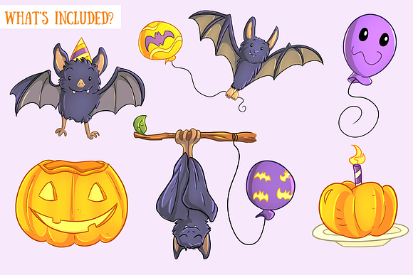 Halloween Party Bats Clip Art in Illustrations - product preview 1