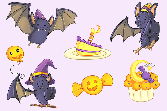 Halloween Party Bats Clip Art in Illustrations - product preview 2