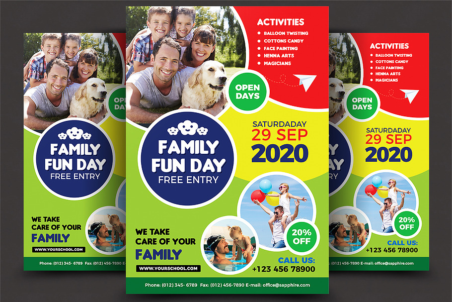 Family Fun Day Flyer in Flyer Templates - product preview 8