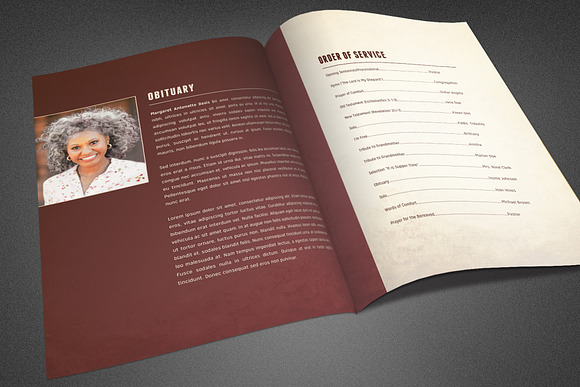 Funeral and Memorial Program in Brochure Templates - product preview 1