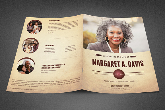 Funeral and Memorial Program in Brochure Templates - product preview 2