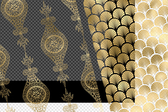 Gold Art Deco Pattern Overlays in Patterns - product preview 1