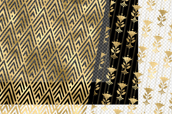 Gold Art Deco Pattern Overlays in Patterns - product preview 2