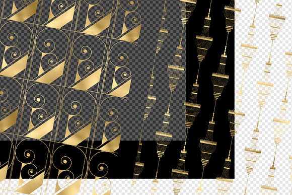 Gold Art Deco Pattern Overlays in Patterns - product preview 4