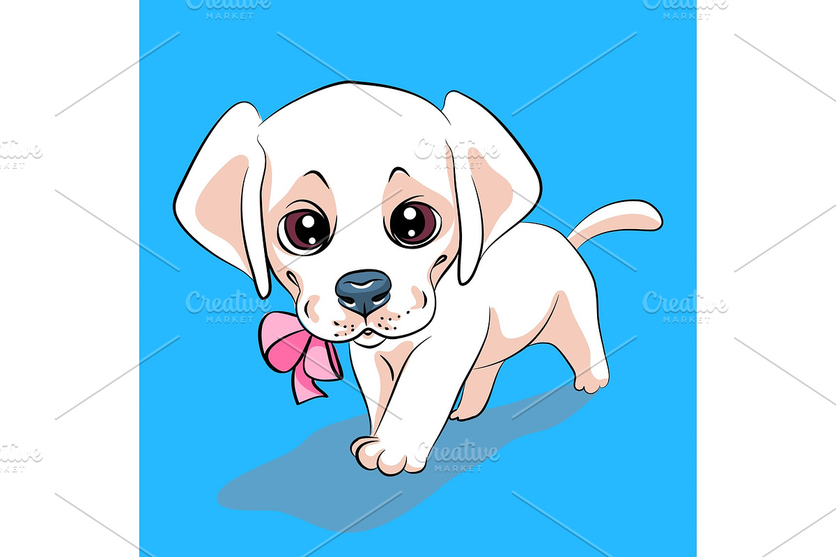 Puppy dog Labrador Retriever in Illustrations - product preview 8