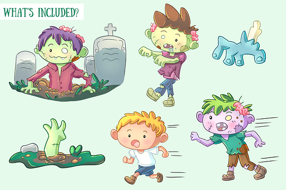 Zombie Boys Clip Art Collection in Illustrations - product preview 1