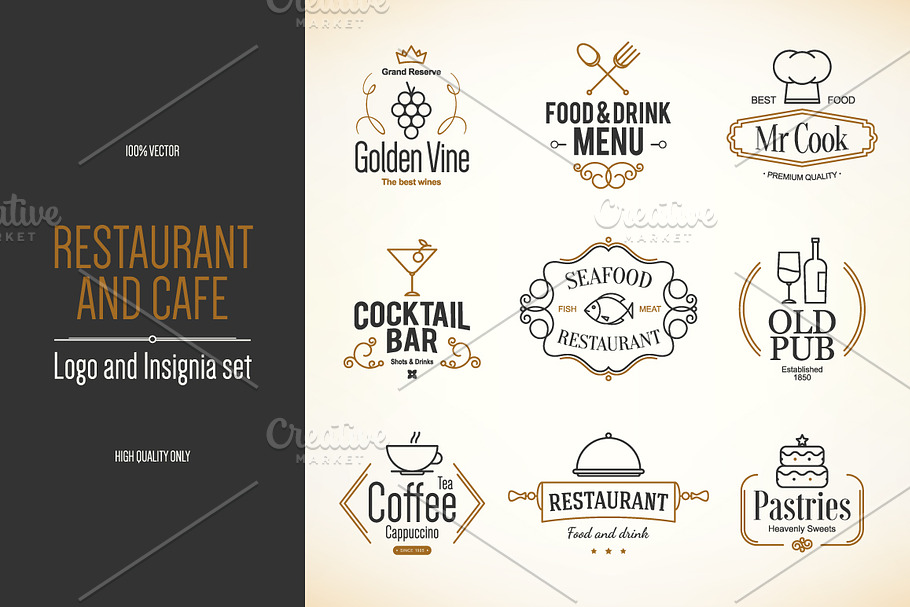 9 Food And Drinks Logos Creative Logo Templates Creative Market