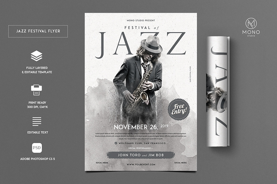 Jazz Festival Flyer in Flyer Templates - product preview 8