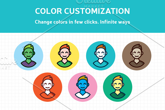 Customizable Outline Icons Set in Graphics - product preview 3