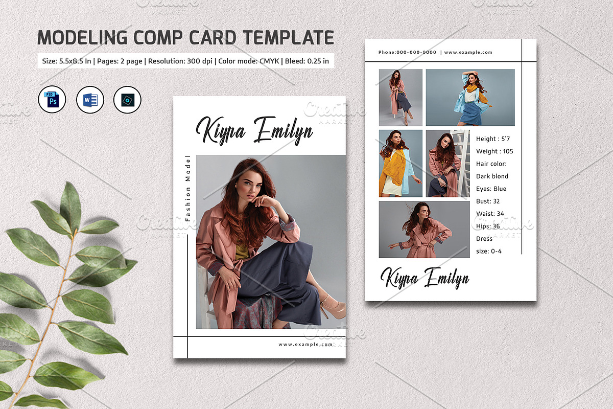 Model Comp Card - V1078 in Flyer Templates - product preview 8