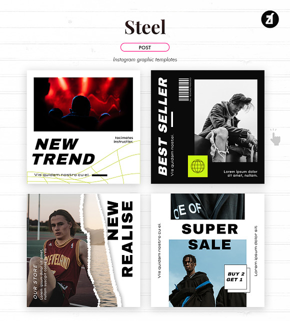 Steel Social media template in Instagram Templates - product preview 2