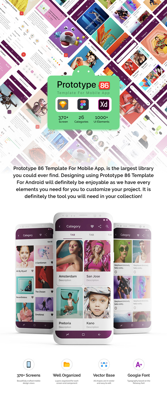 Prototype 86 - Template For Android in UI Kits and Libraries - product preview 1
