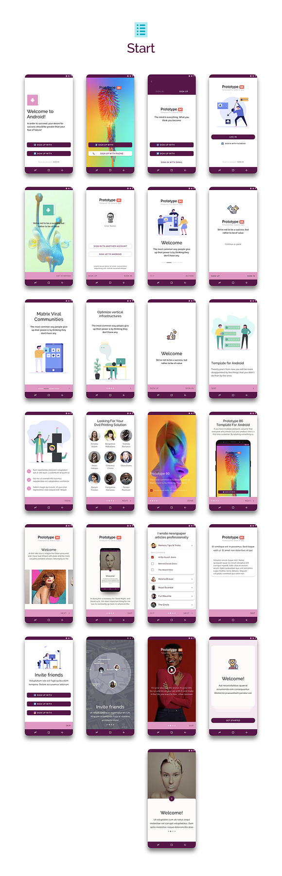 Prototype 86 - Template For Android in UI Kits and Libraries - product preview 2