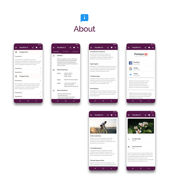 Prototype 86 - Template For Android in UI Kits and Libraries - product preview 22