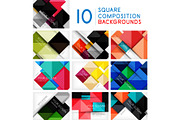Set of business squares background