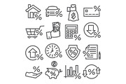 Loan and Credit line icons on white