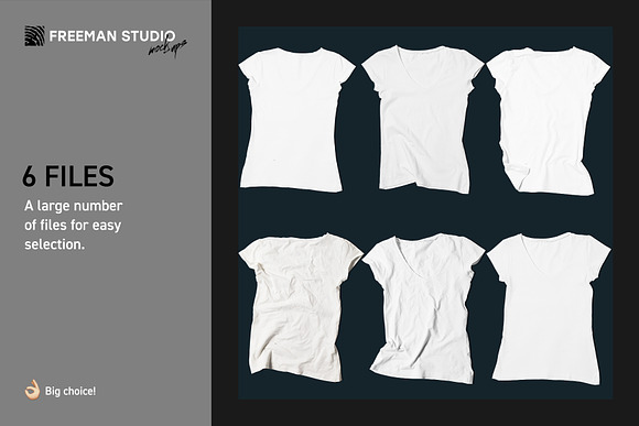Girl's V-Neck T-Shirt Mock-Up Set in Product Mockups - product preview 2