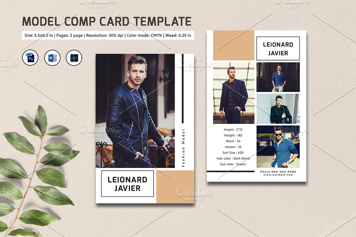 Model Comp Card - V1079 in Flyer Templates - product preview 8