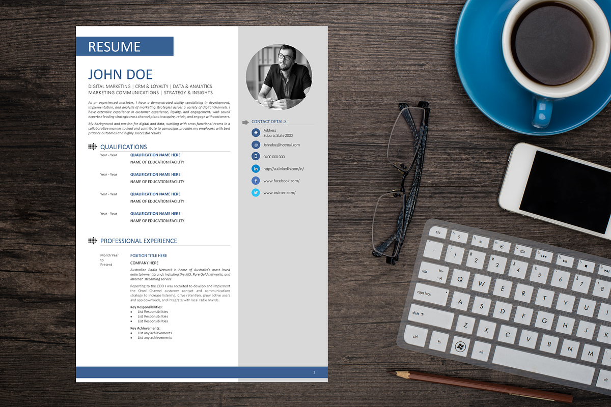 Clean Resume MS Word Template in Resume Templates - product preview 8
