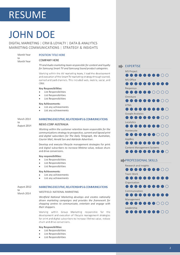 Clean Resume MS Word Template in Resume Templates - product preview 2