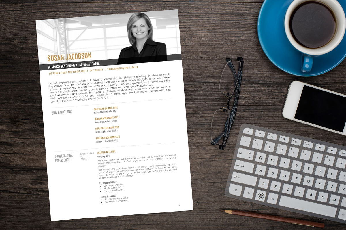 Executive Resume MS Word Template in Resume Templates - product preview 8