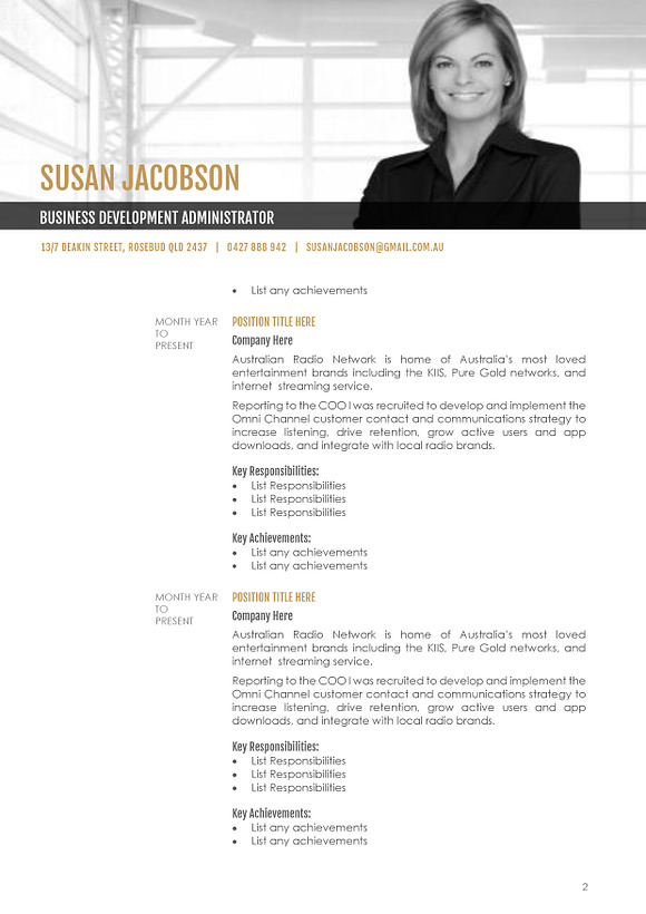 Executive Resume MS Word Template in Resume Templates - product preview 2