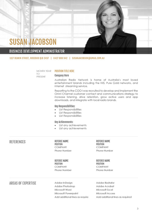 Executive Resume MS Word Template in Resume Templates - product preview 3