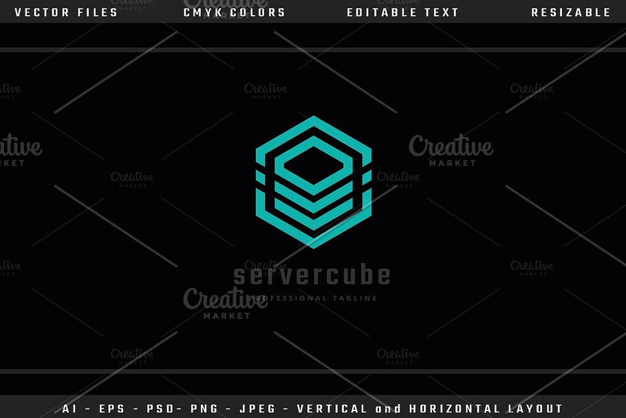 Server Cube Logo in Logo Templates - product preview 8