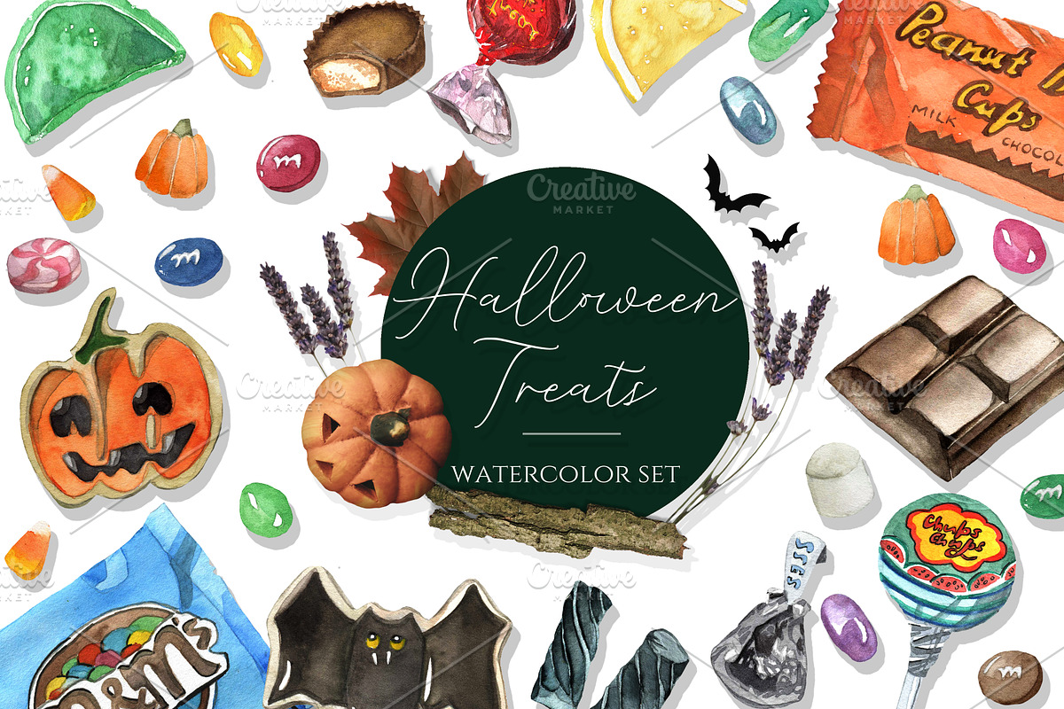 Halloween Watercolor Patterns in Patterns - product preview 8