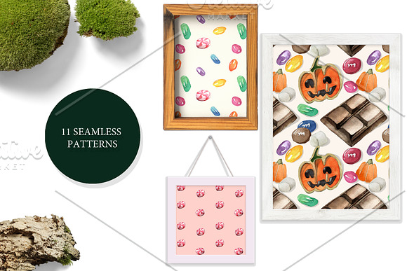 Halloween Watercolor Patterns in Patterns - product preview 3
