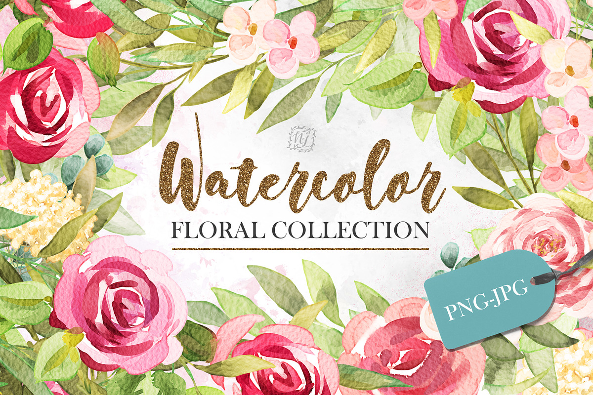 Watercolor Floral Collection in Illustrations - product preview 8