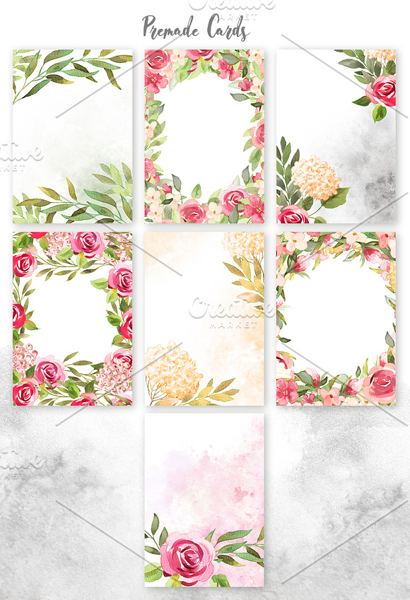 Watercolor Floral Collection in Illustrations - product preview 5