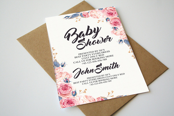 Baby Shower Invitation Card Template