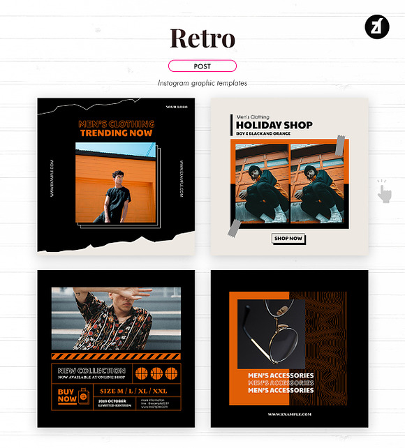 Retro Social media template in Instagram Templates - product preview 1