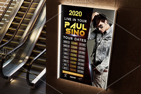 DJ Artist Tour Flyer Template in Flyer Templates - product preview 1