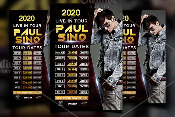 DJ Artist Tour Flyer Template in Flyer Templates - product preview 3