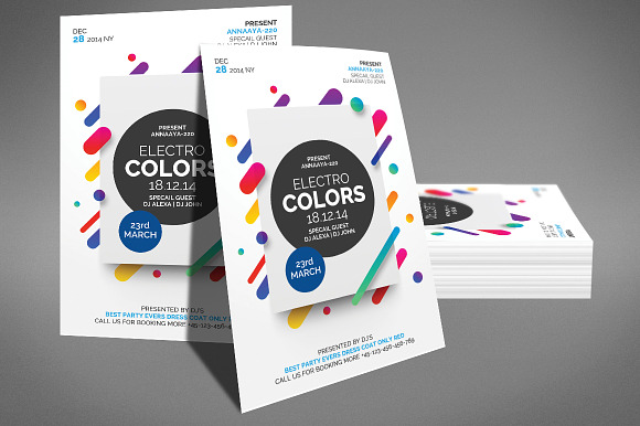 Electro Color Flyer Template in Flyer Templates - product preview 1