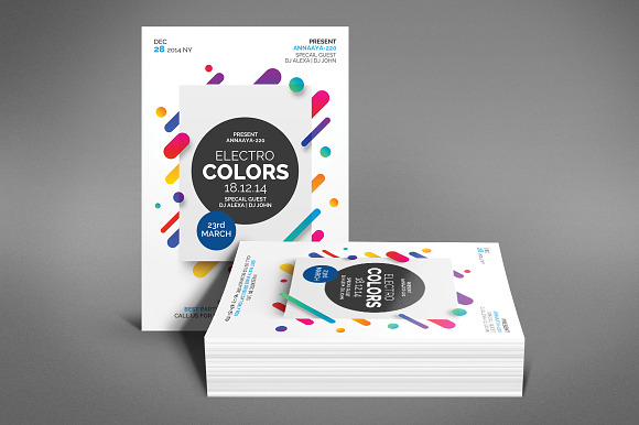 Electro Color Flyer Template in Flyer Templates - product preview 3